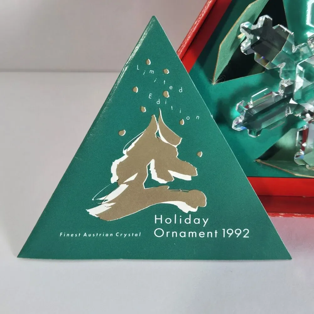 1992 Swarovski Annual Edition Crystal Snowflake Star Ornament 168690 Red Box